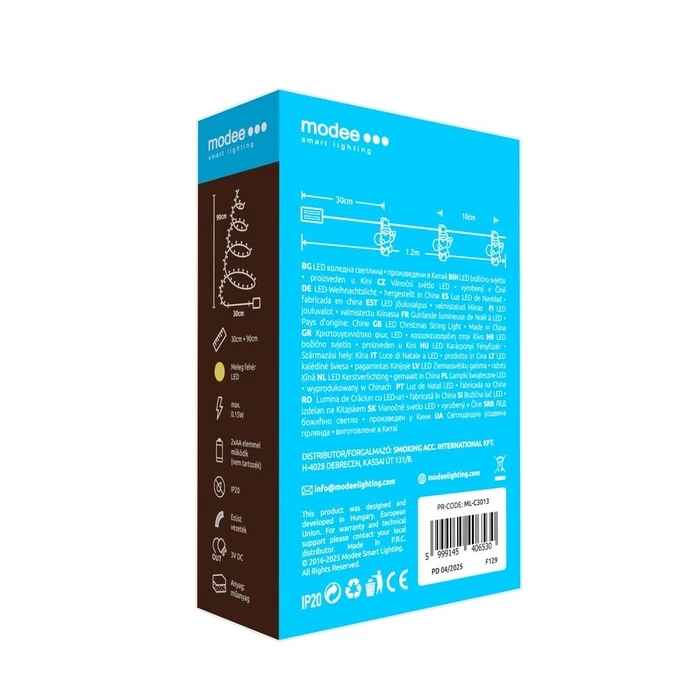 Modee Χριστουγεννιάτικα Φωτάκια LED με Κλιπ & Μπαταρία 10 LED 1,2 m Θερμό Λευκό