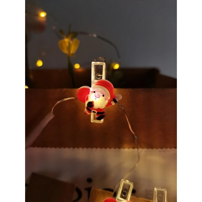 Modee Χριστουγεννιάτικα Φωτάκια LED με Κλιπ & Μπαταρία 10 LED 1,2 m Θερμό Λευκό