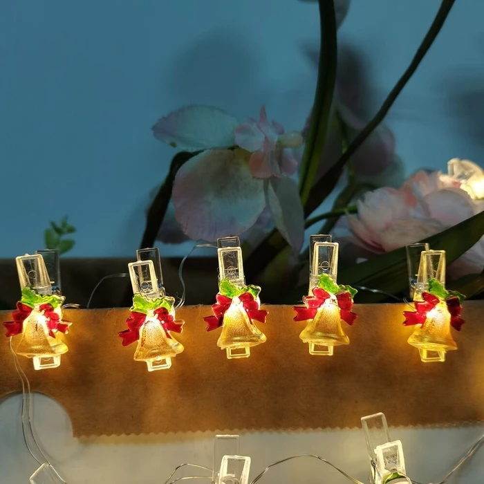 Modee Christmas LED Decorative String Lights 10 LED 1.2m Warm White Battery Powered with Clips