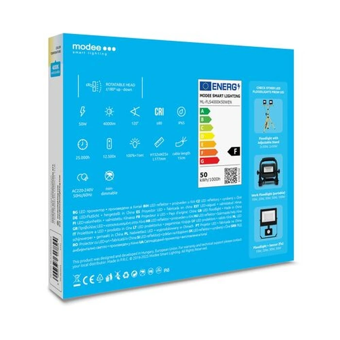 Modee Lighting LED Προβολέας E-series Slim 50W 120° 4000K 4000 lm ERP