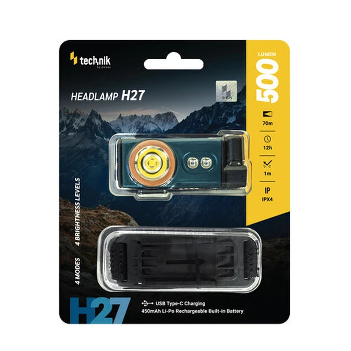 Technik H27 Rechargeable LED Headlamp USB Type-C 500 lm