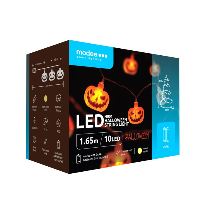 Modee LED Decorative Halloween Garland with Pumpkin Lanterns H001 (165 cm / Warm White)