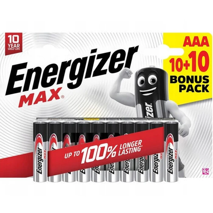 Energizer Max Alkaline Batteries AAA 1.5V - Pack of 20