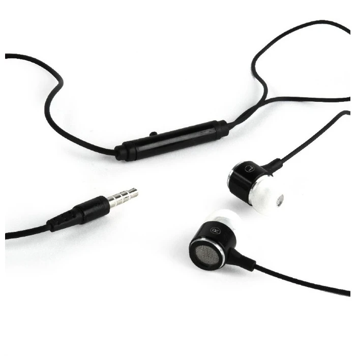 Handsfree Ακουστικά Gembird METAL EARPHONES With Microphone Black