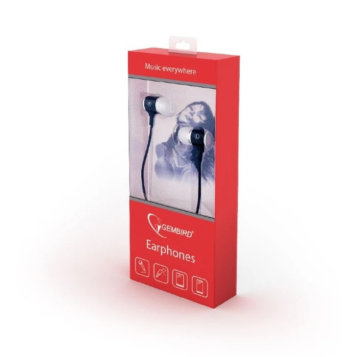 Handsfree Ακουστικά Gembird METAL EARPHONES With Microphone Black
