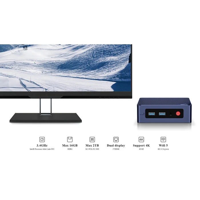 Beelink Mini S12 PC ( N95/8GB DDR4/256GB SSD/W11 Pro)