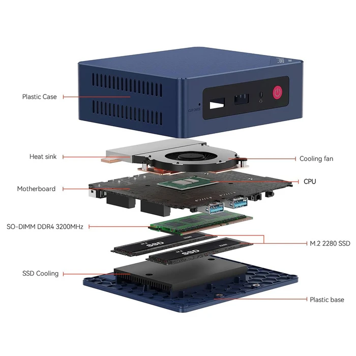 Beelink Mini S12 Mini PC (Intel N95 / 12GB DDR4 / 480GB M.2 / Windows 11 Pro)