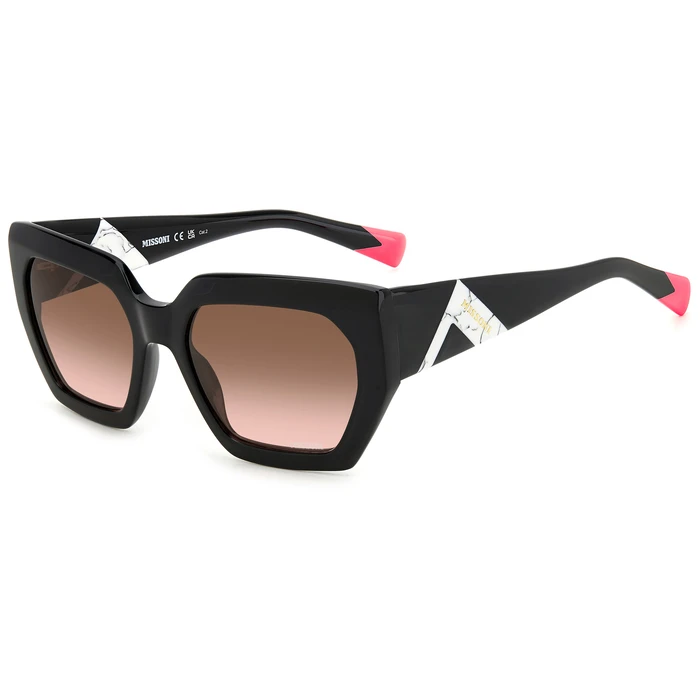 Missoni Women's Sunglasses MIS 0170/S 807 M2 - Acetate Frame (Black), Brown Degraded Lenses, 55/19/140 mm
