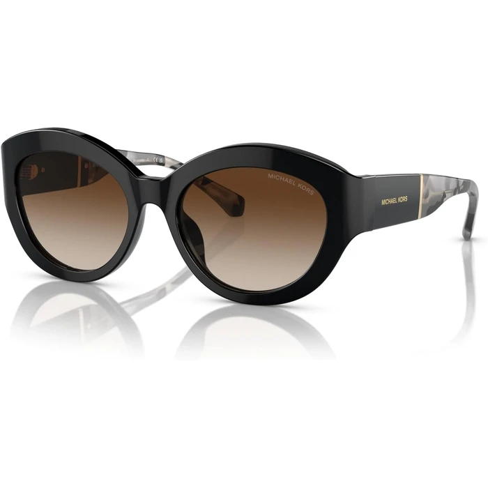 Michael Kors Brussels MK2204U 300513 Women's Sunglasses (54/18/140) - Black Frame, Brown Lenses, Acetate