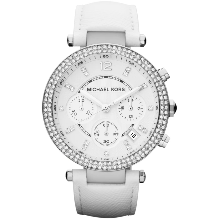 Γυναικείο Ρολόι Michael Kors Mk2277 (38mm) Δερμάτινο Λουράκι Λευκό