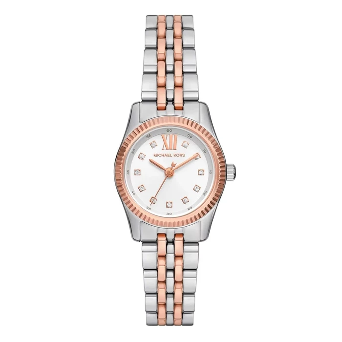 Michael Kors Lexington Women's Quartz Watch 26mm - Stainless Steel Bracelet, White Dial (MK4817)