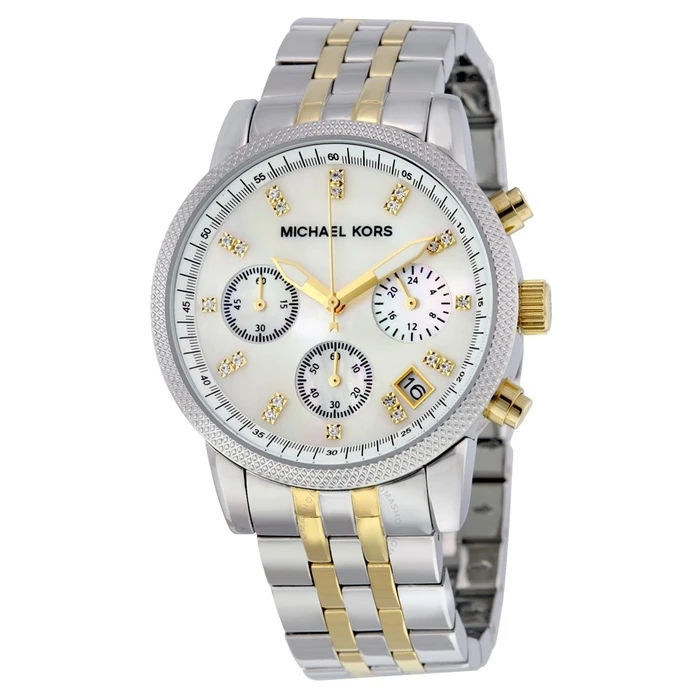 Γυναικείο Ρολόι Michael Kors Mk5057 (36mm) Μεταλλικό Μπρασελέ Ασημί / Χρυσό