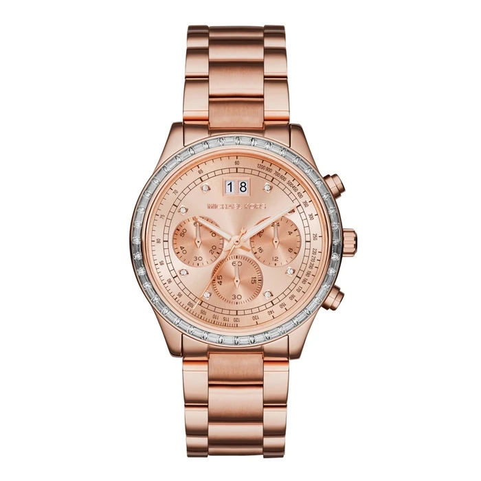 Γυναικείο Ρολόι Michael Kors Mk6204 (40mm) Μεταλλικό Μπρασελέ Ροζ Χρυσό