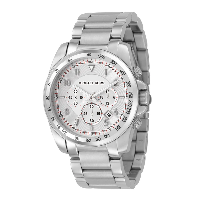 Ανδρικό Ρολόι Michael Kors Mk8131 (47mm) Μεταλλικό Μπρασελέ Ασημί