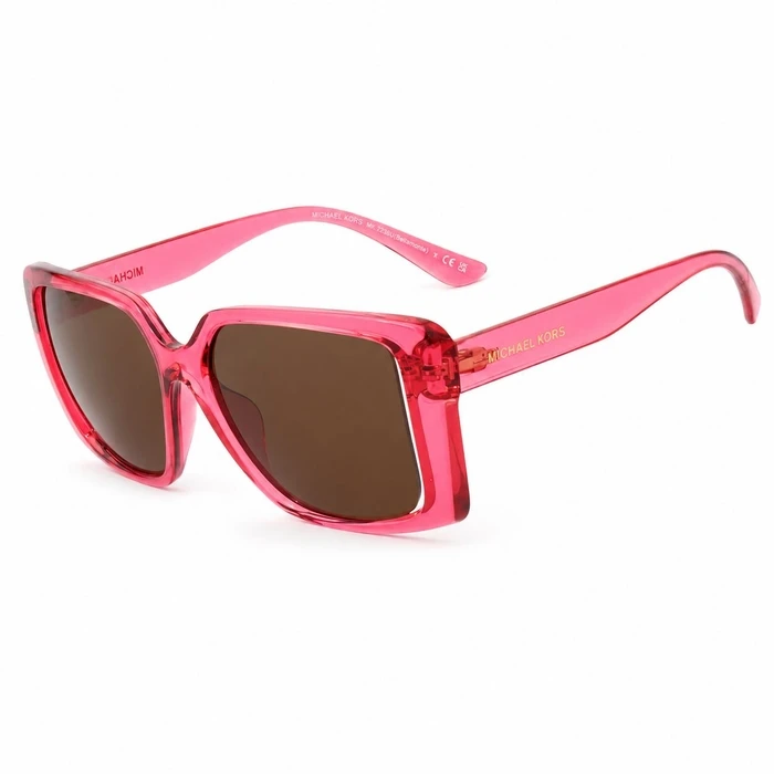 MICHAEL KORS Women's Sunglasses MK2238U Dragonfruit – 55/15/145 mm, Acetate Frame, Pink Lenses (Category 3)