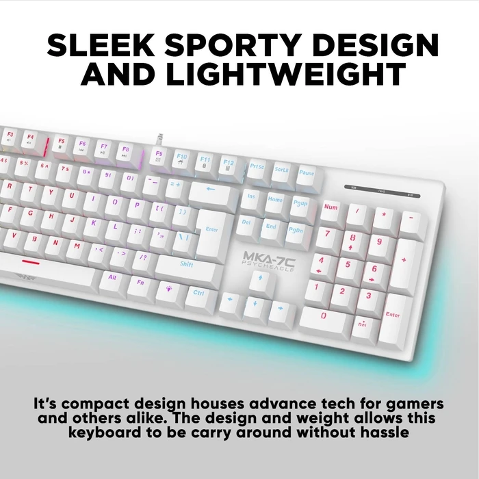 Gaming Πληκτρολόγιο Armaggeddon Hot-Swap 12fx Backlight Blue Switch Mka-7c 2024 White Clicky