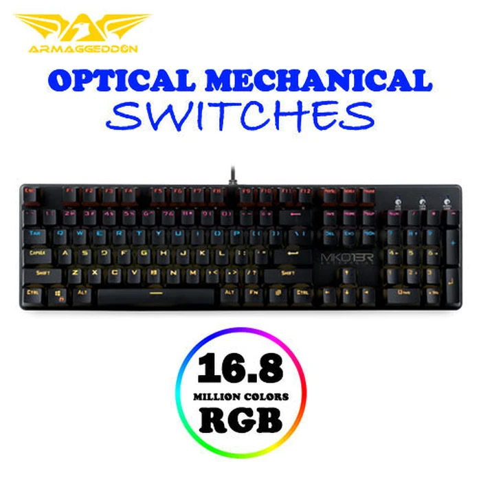 Gaming Πληκτρολόγιο Ενσύρματο Armaggeddon OPTICAL Mechanical RGB MKO-13R Black