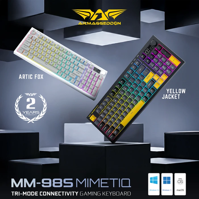 Armaggeddon MM-98S Ασύρματο Οπτικό Gaming Πληκτρολόγιο με RGB φωτισμό (US) Artic Fox