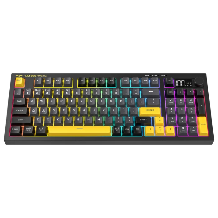 Armaggeddon MM-98S Ασύρματο Οπτικό Gaming Πληκτρολόγιο RGB (US) - Κίτρινο