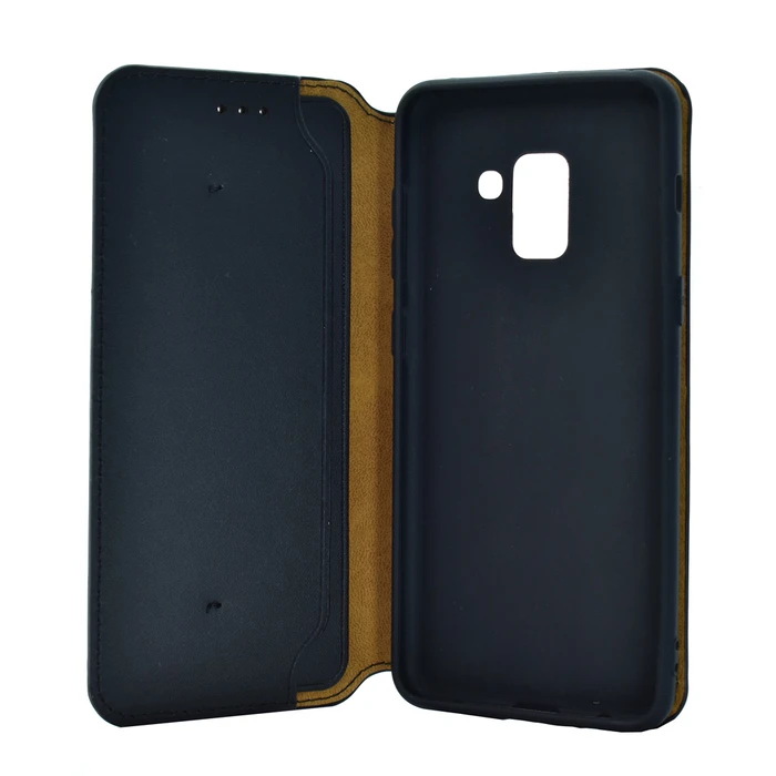 Θήκη Κινητού Powertech Slim Leather για Samsung A5 2018, μαύρη