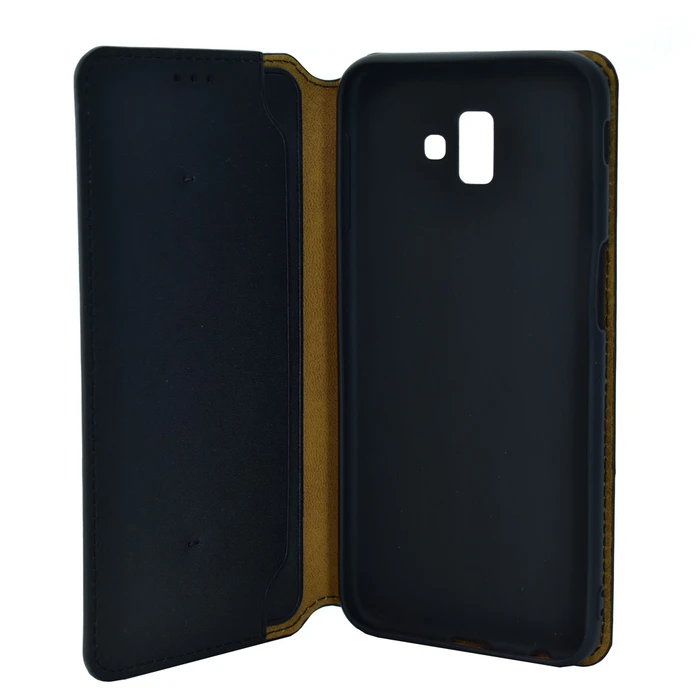 Θήκη Κινητού Powertech Slim Leather για Samsung J6 Plus 2018, μαύρη