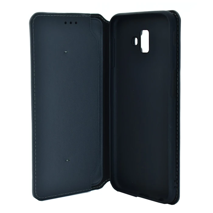 Θήκη Κινητού Powertech Slim Leather για Samsung J6 Plus 2018, γκρι