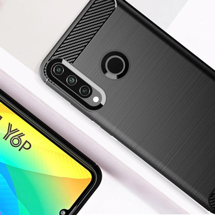 Θήκη Κινητού Powertech Carbon Flex MOB-1524, Huawei Y6p, μαύρη