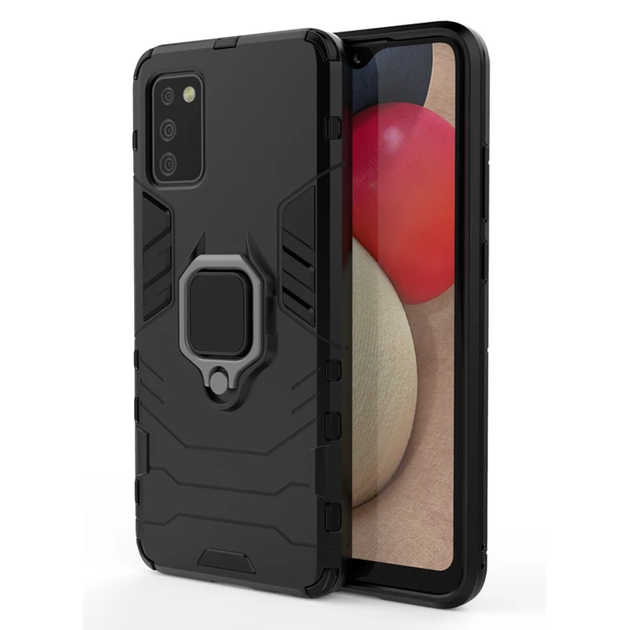 Θήκη Κινητού Powertech Ring Armor MOB-1673 για Samsung A02s, μαύρη