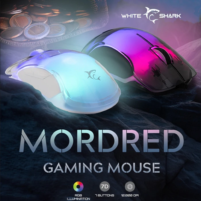 Ποντίκι Gaming Ενσύρματο White Shark Rgb Wired Gaming Mouse Gm-5017 12800 Dpi White