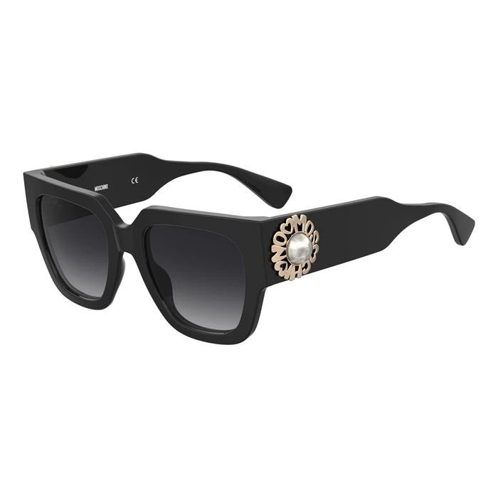 Moschino Women's Sunglasses MOS153-S-807 – Black Acetate Frame, Grey Degraded Lenses, 52/20/140 mm