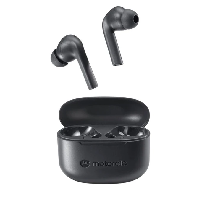 Bluetooth Handsfree Motorola Moto Buds 065 Μαύρα αδιάβροχα in-ear με θήκη και IPX4