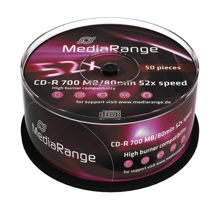 CD-R MediaRange 52x 700MB/80min Cake 50τμχ