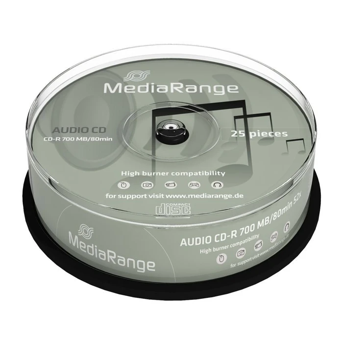 CD-R MediaRange AUDIO 80 min, 700MB, 12x, 25τμχ Cake box