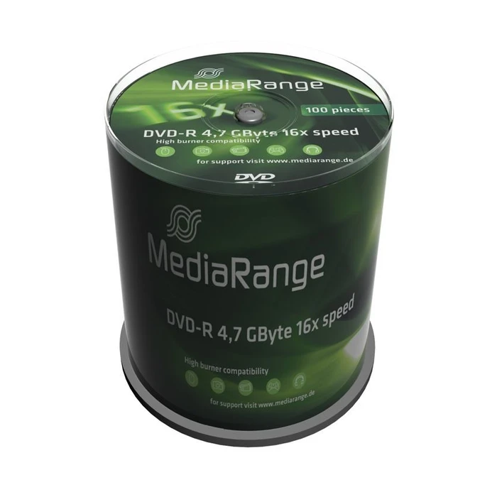 DVD-R, MediaRange 4.7GB, 16x, 100τμχ Cake box
