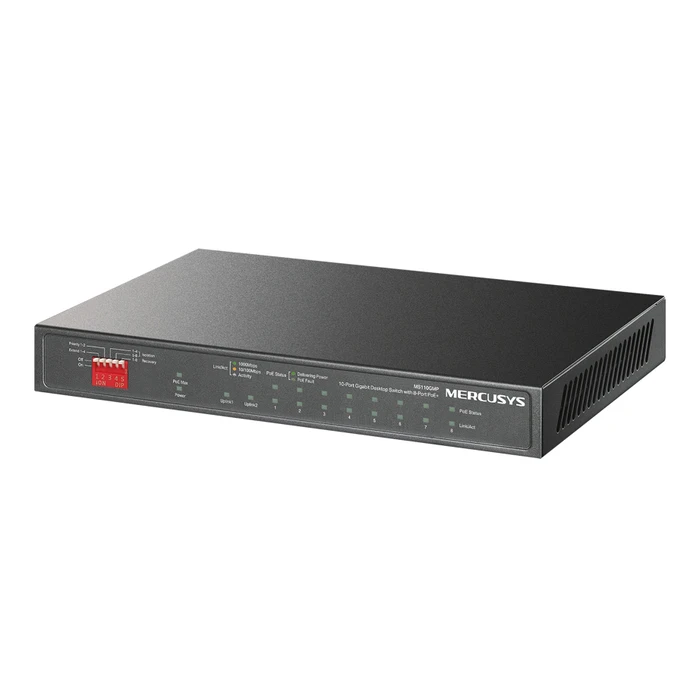 Network Switch Mercusys Ms110Gmp, 8X 10/100/1000Mbps Poe+, 2X Gigabit, Ver. 1.0