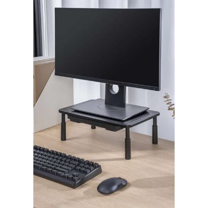 Βάση Monitor Gembird Adjustable Stand With Drawer (Rectangle) Black