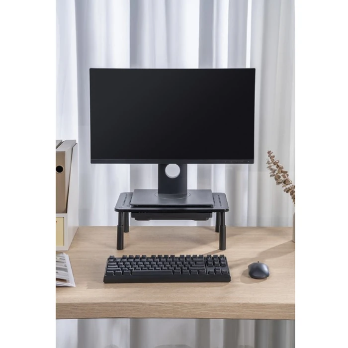 Βάση Monitor Gembird Adjustable Stand With Drawer (Rectangle) Black