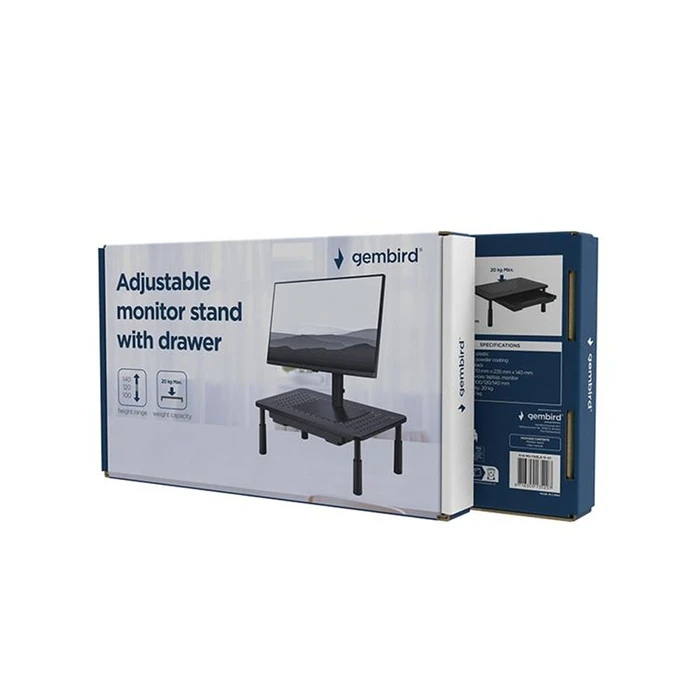 Βάση Monitor Gembird Adjustable Stand With Drawer (Rectangle) Black