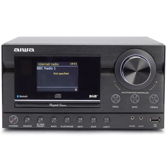 AIWA 2.0 Hi‑Fi System MSBTU-900DAB/BK 100W with CD Player and Bluetooth - Black