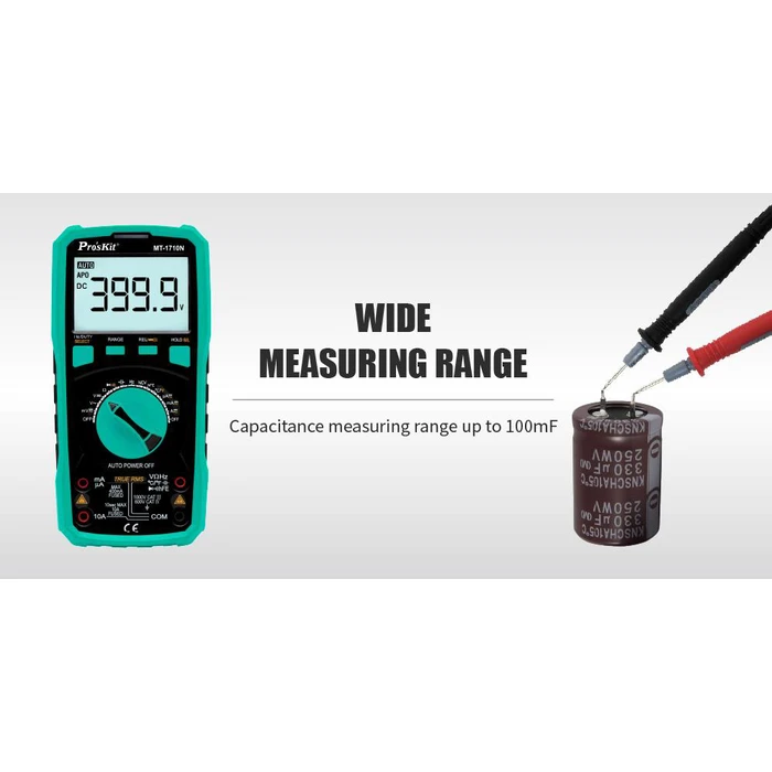 PROSKIT ψηφιακό πολύμετρο True RMS MT-1710N