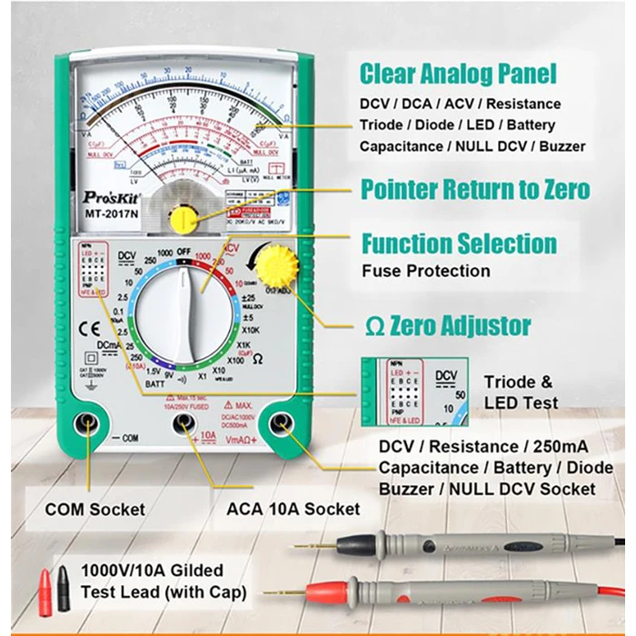 Αναλογικό Πολύμετρο Proskit MT-2017N, DCV, ACV