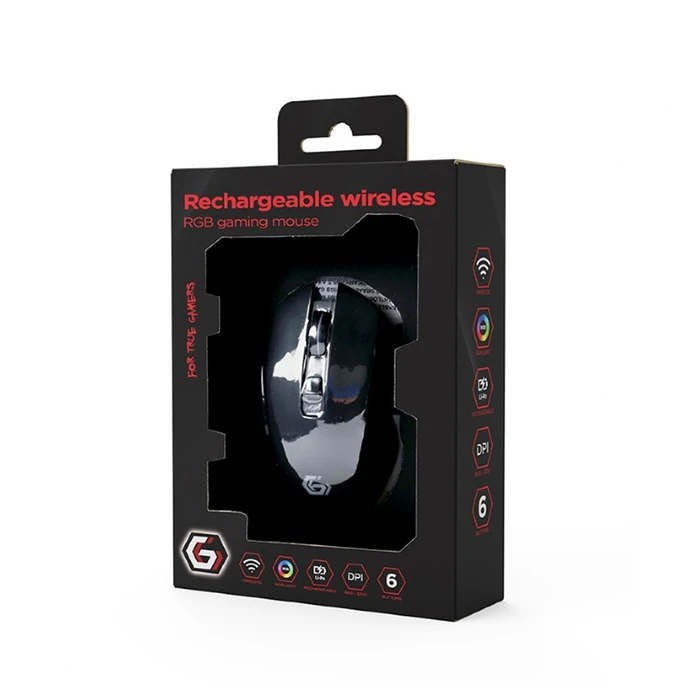 Ποντίκι Ασύρματο Gaming Gembird 6-Button Rechargeable Rgb 'Firebolt' Black