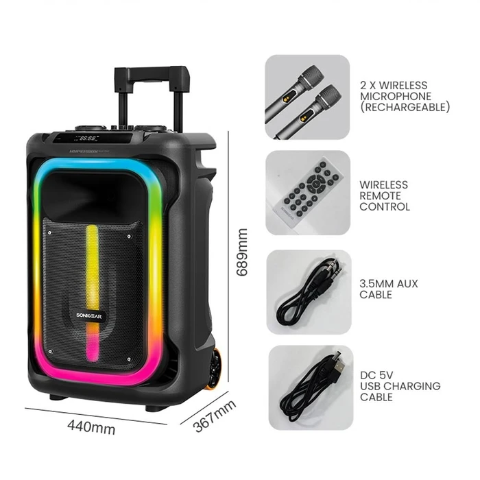 Karaoke Sonic Gear Rgb Hda Speaker 240W Hyperbox 1500 Pro Black