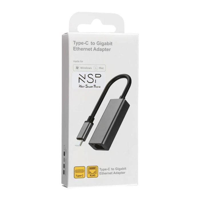 Αντάπτορας USB NSP N08 Type-C 3.1 αρσενικό σε RJ45 gigabit ethernet θηλυκό 1000Mbps
