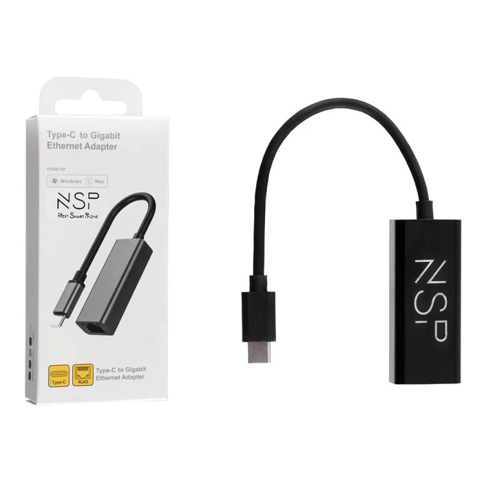 Αντάπτορας USB NSP N08 Type-C 3.1 αρσενικό σε RJ45 gigabit ethernet θηλυκό 1000Mbps