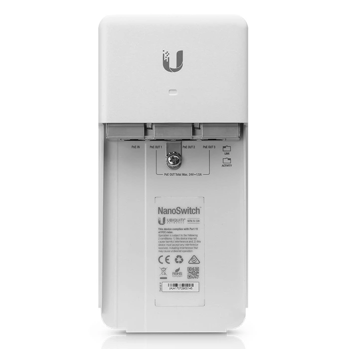 PoE Adapter Ubiquiti PoE Nano N-SW, 4-Port 10/100/1000Mbps, outdoor