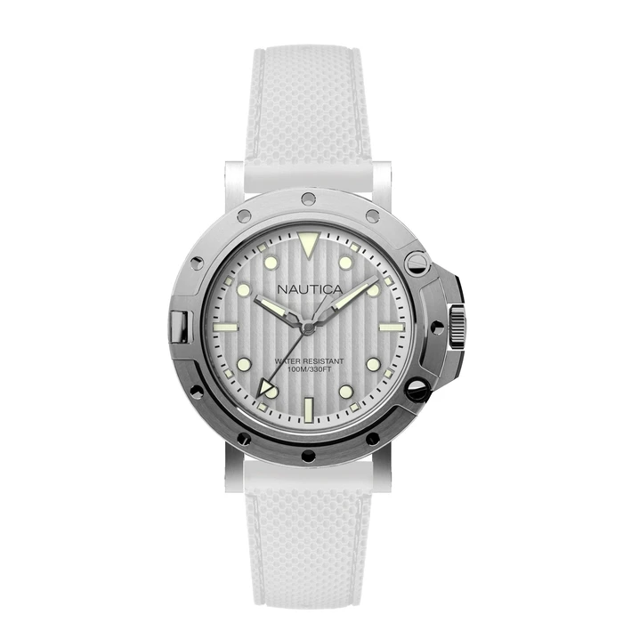 Ρολόι Unisex Nautica Nad12548G (40mm) Καουτσούκ Λουράκι Λευκό