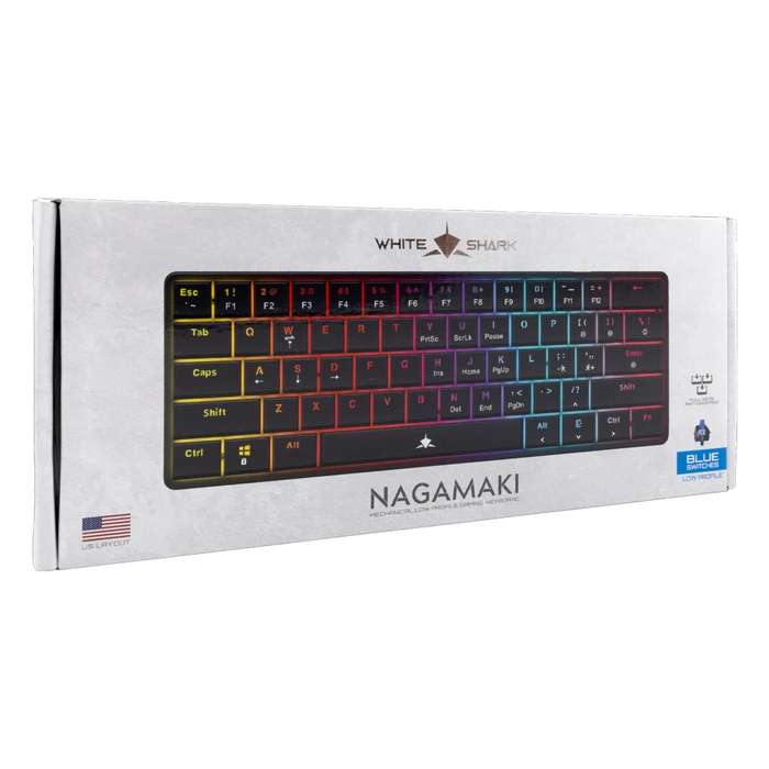 WHITE SHARK MECH Gaming Μηχανικό Πληκτρολόγιο 60% US με RGB