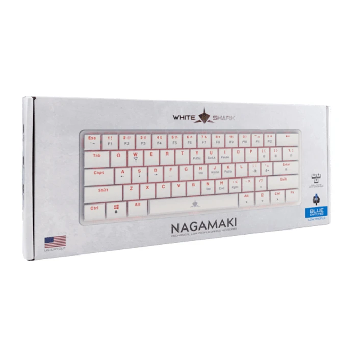 White Shark NAGAMAKI GK-006221 Μηχανικό Πληκτρολόγιο RGB (US) Μπλε
