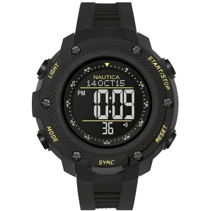 Ανδρικό Ρολόι Nautica Nai19523G Καουτσούκ Λουράκι Μαύρο